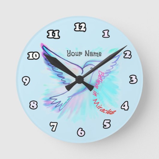 Geloof in wonderen duif Christelijk Ronde Klok (Voorkant)