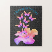 Geloof in wonderen Hibiscus flower Butterflies Legpuzzel (Verticaal)