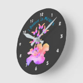 Geloof in wonderen Hibiscus flower Butterflies Ronde Klok (Hoek)