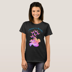 Geloof in wonderen Hibiscus flower Butterflies T-shirt