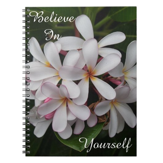Geloof in Yourself Plumeria Notitieboek (Voorkant)