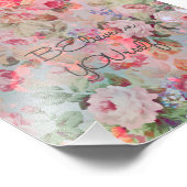  "Geloof in youzelf" citeert rozen floral Foto Afdruk (Hoek)