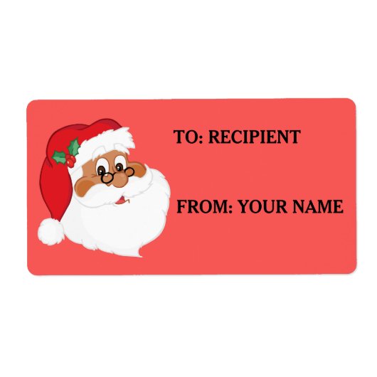 Geloof in zwart kerstlabel met bedrukt label (Voorkant)