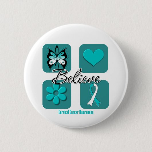 Geloof inspiraties baarmoederhalskanker ronde button 5,7 cm (Voorkant)