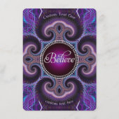 Geloof: Inspire: Paarse fractals kruiscirkel Informatiekaartje (Voorkant)