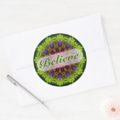 Geloof : Inspirerend : Geometrische Mandala Art Ronde Sticker (Envelop)