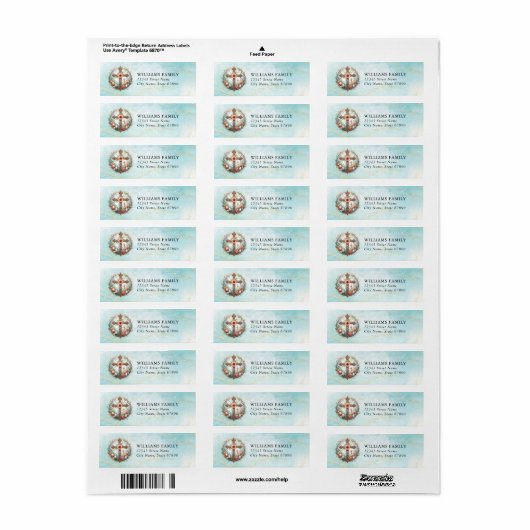 Geloof & Inspirerend retour adreslabel Etiket (Full Sheet)