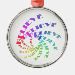 GELOOF Inspirerend woorden in kleurrijk ontwerp Metalen Ornament