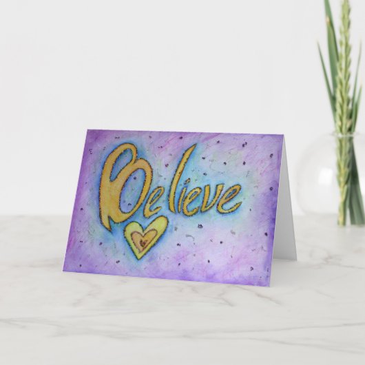 Geloof Inspirerend Word Art Wenskaarten Kaart (Voorkant)