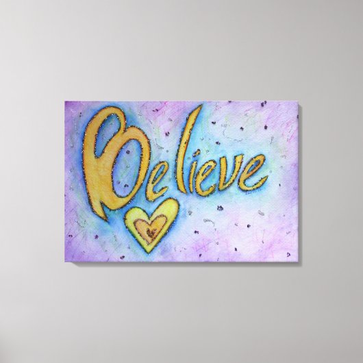 Geloof Inspirerend Word Painting Canvas Art (Voorkant)