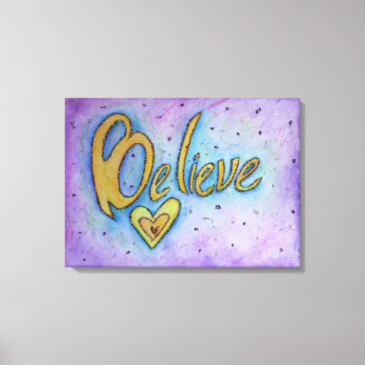 Geloof Inspirerend Word Painting Canvas Art (Voorkant)