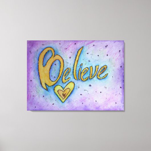 Geloof Inspirerend Word Painting Canvas Art (Voorkant)