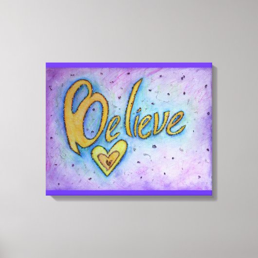 Geloof Inspirerend Word Painting Canvas Art Afdruk (Voorkant)
