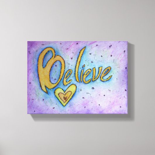 Geloof Inspirerend Word Painting Canvas Art Afdruk (Voorkant)