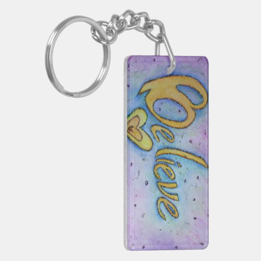 Geloof Inspirerend Word Sleutelhanger - aangepaste (Voorkant Links)