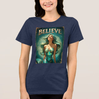Geloof Inspirerend Zeemeermin Vrouwen Magisch Tri-Blend Shirt