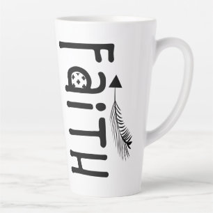 Geloof Inspirerend Zwart en Wit Tribal Latte Mok