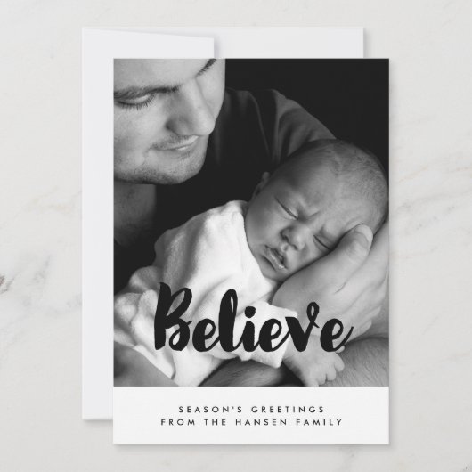 Geloof Inspirerende Familie Foto Feestdagenkaart (Voorkant)