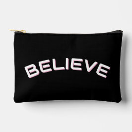 ‘Geloof’ inspirerende quote aangepaste naam zwart Etui