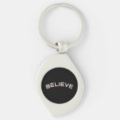 ‘Geloof’ inspirerende quote zwart Sleutelhanger (Voorkant)