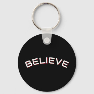 ‘Geloof’ Inspirerende Spreuk Zwart Sleutelhanger
