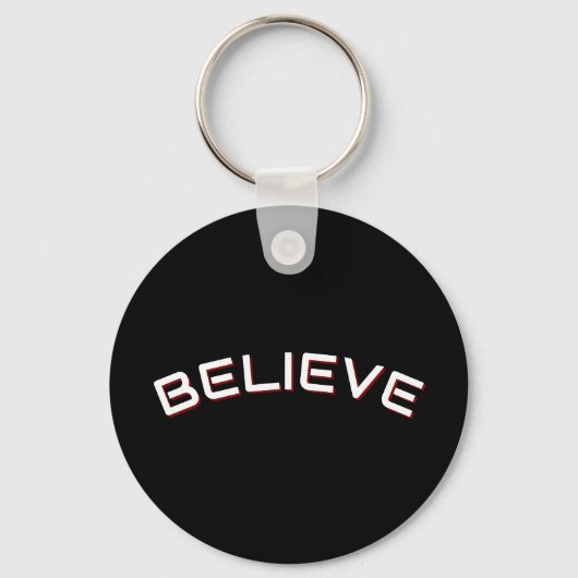 ‘Geloof’ Inspirerende Spreuk Zwart Sleutelhanger (Voorkant)