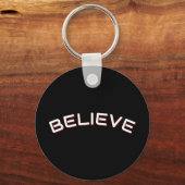 ‘Geloof’ Inspirerende Spreuk Zwart Sleutelhanger (Voorkant)