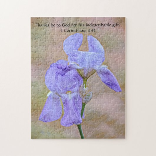 Geloof Iris Blauwe Bloem Bijbelvers Puzzel (Verticaal)