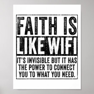 Geloof is als Wifi God Jesus Religious Christelijk Poster