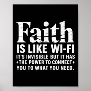 Geloof is als Wifi God, Jezus Religieus Christelij Poster