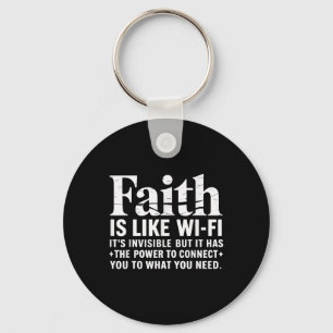 Geloof is als Wifi God, Jezus Religieus Christelij Sleutelhanger