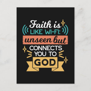 Geloof is als WiFi Grappige Christelijke Citaat Ku Aankondigingskaart