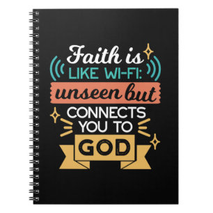 Geloof is als WiFi Grappige Christelijke Citaat Ku Notitieboek