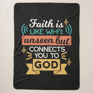 Geloof is als WiFi Grappige Christelijke Citaat Ku Sherpa Deken