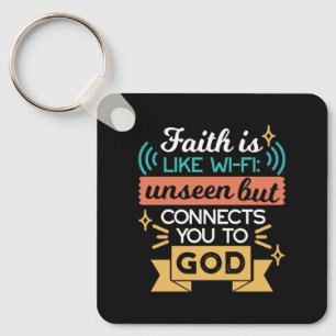 Geloof is als WiFi Grappige Christelijke Citaat Ku Sleutelhanger