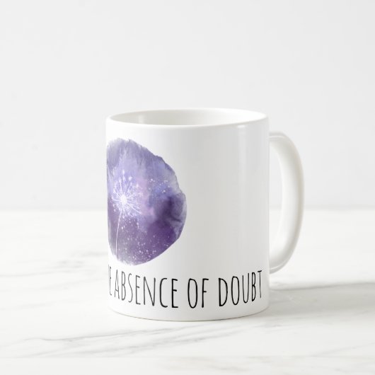 ** GELOOF IS DE AFWEZIGHEID VAN TWIJFEL Paardenblo Koffiemok (Voorkant rechts)