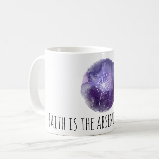 ** GELOOF IS DE AFWEZIGHEID VAN TWIJFEL Paardenblo Koffiemok (Voorkant links)