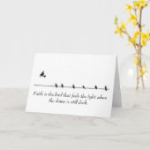 Geloof is de vogel die het licht voelt. kaart (Gele Bloem)