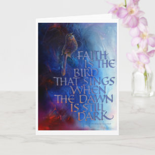 "Geloof is de vogel die zingt," 5" x 7", Gevouwen Kaart