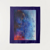 "Geloof is de vogel die zingt" Tapestry Wandkleed (Voorkant)