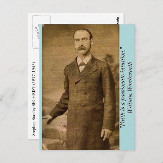 "Geloof is een gepassioneerde intuïtie." Wllm Word Briefkaart (Voorkant / Achterkant)