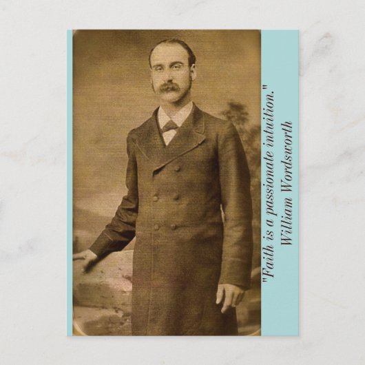 "Geloof is een gepassioneerde intuïtie." Wllm Word Briefkaart (Voorkant)