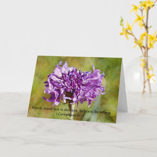 Geloof is een sterke bemoedigende Kaart (Gele Bloem)