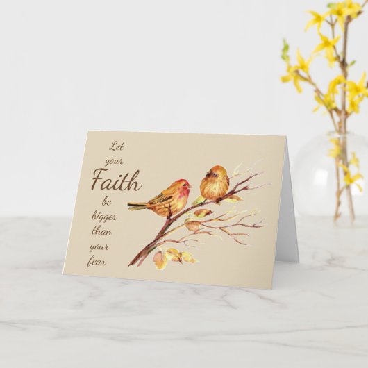 Geloof is groter dan je angst Inspirerend Kaart (Gele Bloem)