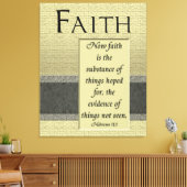 Geloof is het met stof omwikkelde canvas (Insitu (Woonkamer))