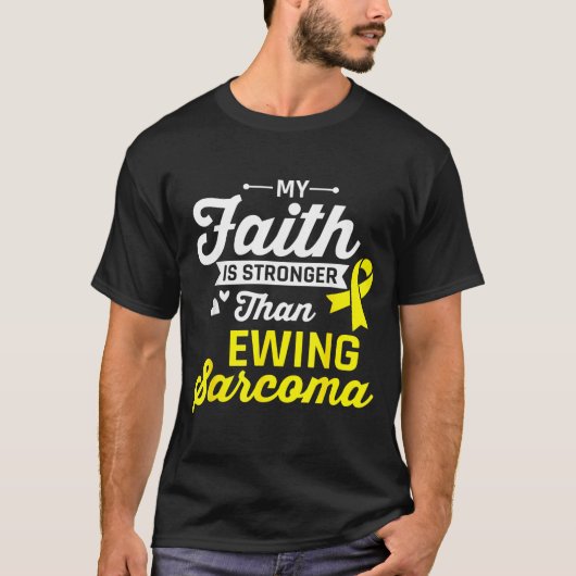 Geloof is Sterker Dan Ewing Sarcoma Kanker T-shirt (Voorkant)