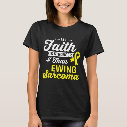 Geloof is Sterker Dan Ewing Sarcoma Kanker T-shirt (Voorkant)