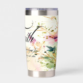 Geloof is, waterverf bloesem geïsoleerde drinkbeker (Achterkant)