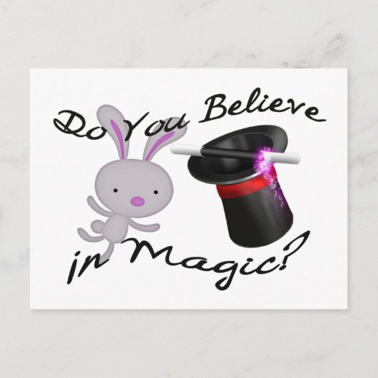 Geloof je in Magic Top Hat & Rabbit Briefkaart (Voorkant)