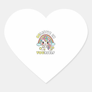 Geloof je zelf in je unieke positieve boodschap hart sticker